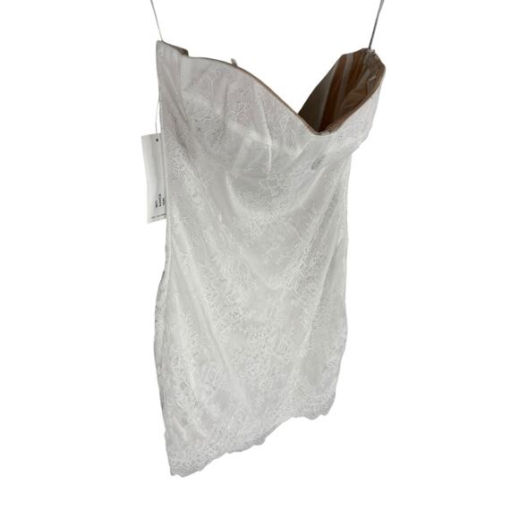 Katie May Britt Lace Strapless Mini Dress Sexy Cocktail Bridal Wedding Ivory XS - Picture 5 of 10